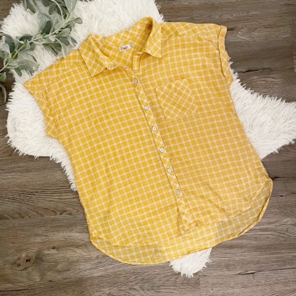 Faherty Brand yellow breezy button-down top